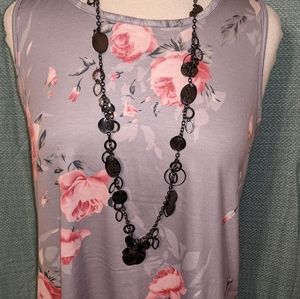 Ladies NY Black Metal Necklace
